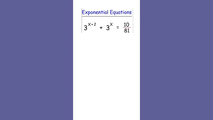 How to solve this Exponential Equation? 🥺| #maths #mathematics #mathshorts