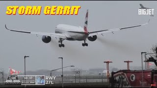 LIVE: 🌬️Windy landings at Heathrow Airport✈️ #StormGerrit