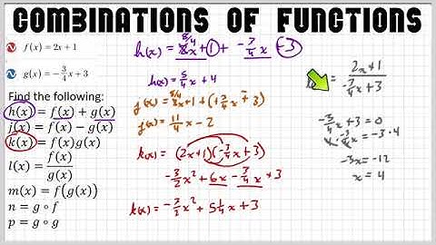 Combinations of functions
