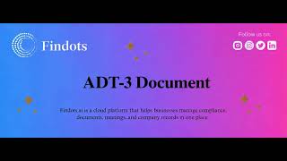 Findots Application | ADT-3 Document | Step-by-Step Guide
