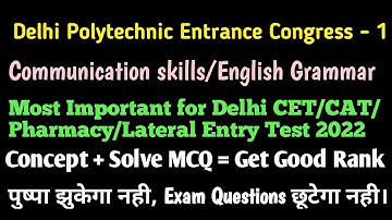 Communication Skills Delhi Polytechnic 2022 | English Delhi CET 2022 | English Delhi dseu entrance