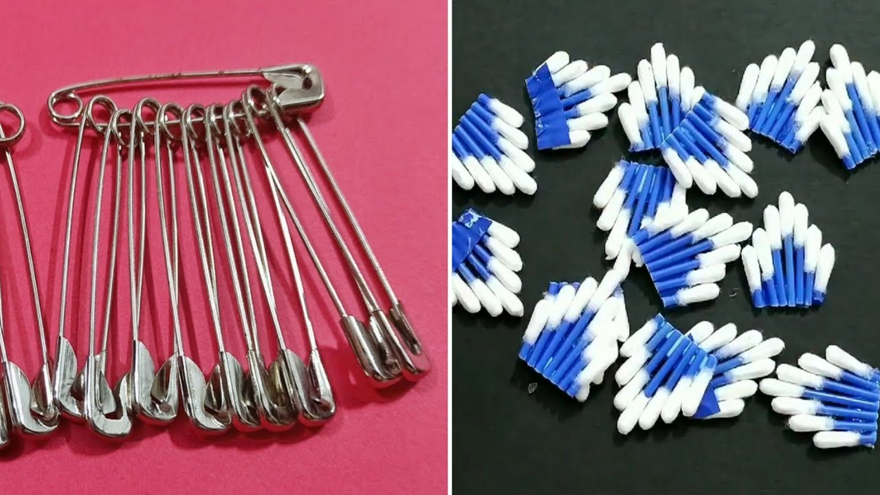 3 Amazing Home Decor Ideas using Safety pins and Cotton earbud - Room Decor - Best out of waste