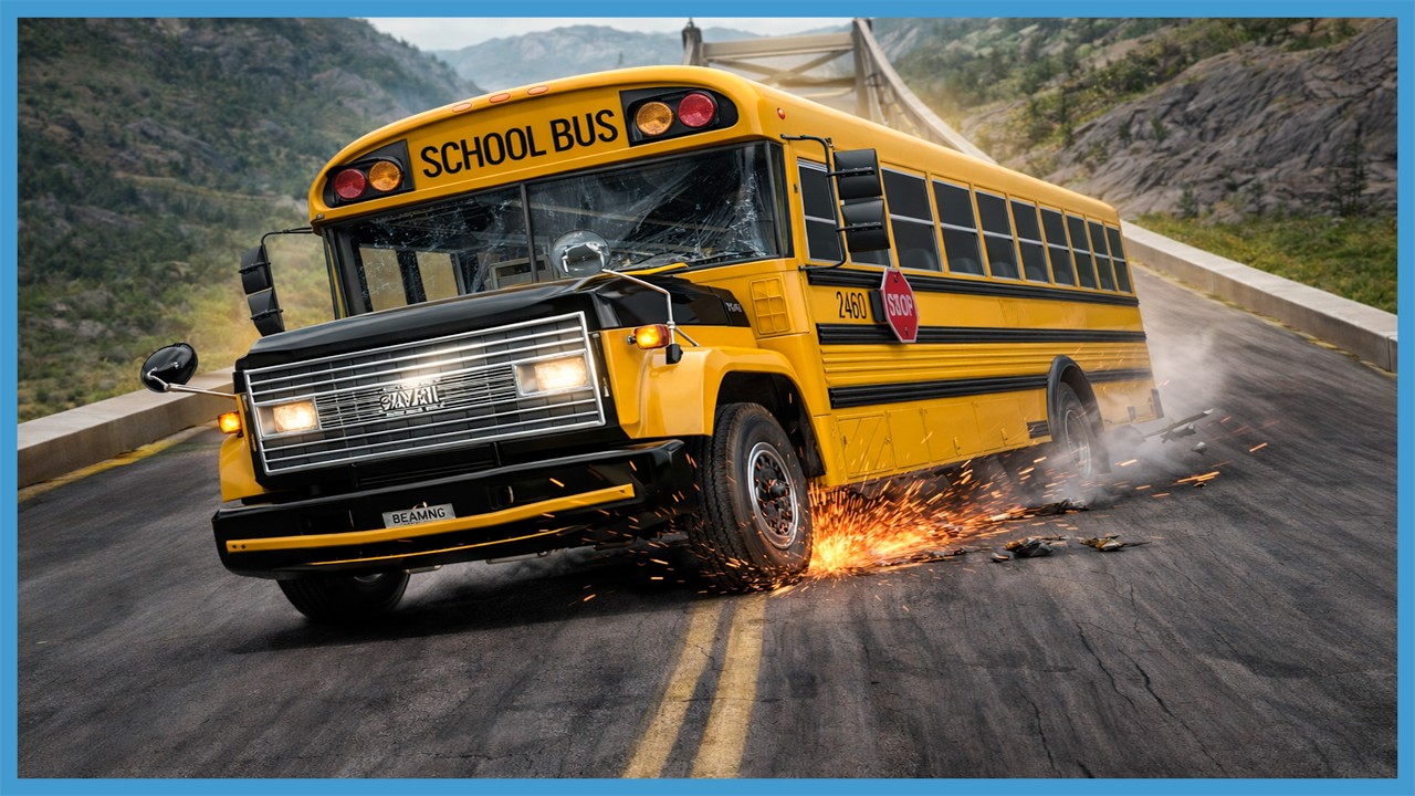 ¡Autobús Escolar a Máxima Velocidad! Choques Impactantes en BeamNG.drive