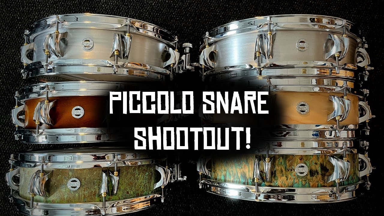 Piccolo Snares Comparison, Bronze, Aluminum, Maple, 13" and 14"
