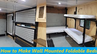 How to make wall mounted foldable beds for your cargo / camper conversion