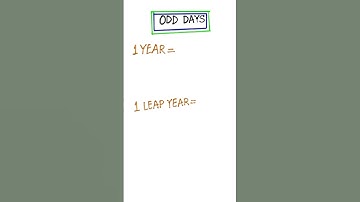 How many odd days in normal year and leap year #shortfeed #shortsviral #calendartricks #shorts