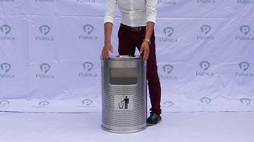 Thùng rác bán nguyệt dạng lưới có gạt tàn thuốc lá