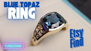 Unboxing a 10k Blue Topaz Ring from Yvbard Jewelry on Etsy!