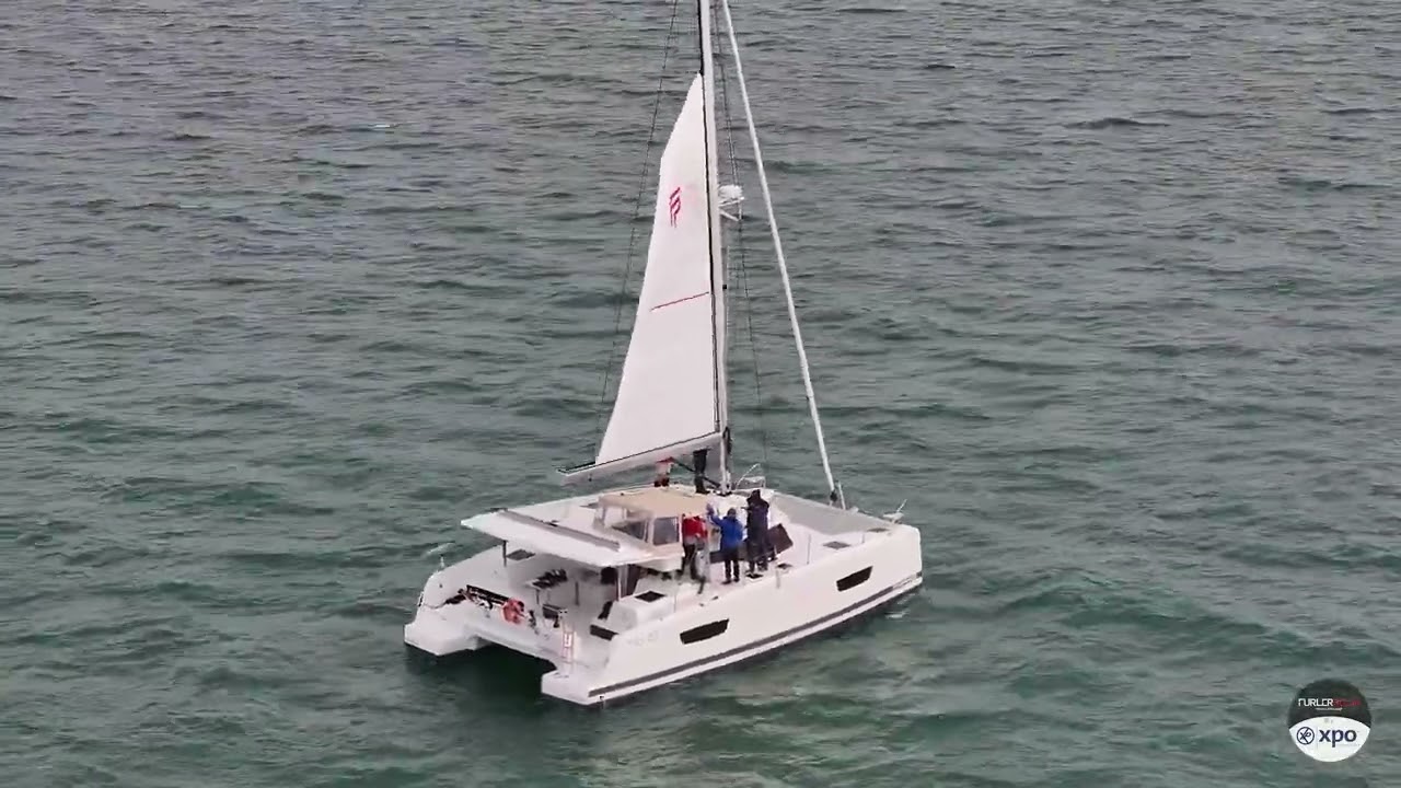 Test Bôme enrouleur de GV FURLERBOOM sur un catamaran ISLA 40 de Fountaine Pajot