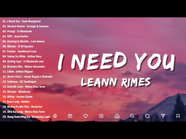 LeAnn Rimes - I Need You(Lyrics)💖Best OPM Tagalog Love Songs | OPM Tagalog Top Songs 2024 #trending class=