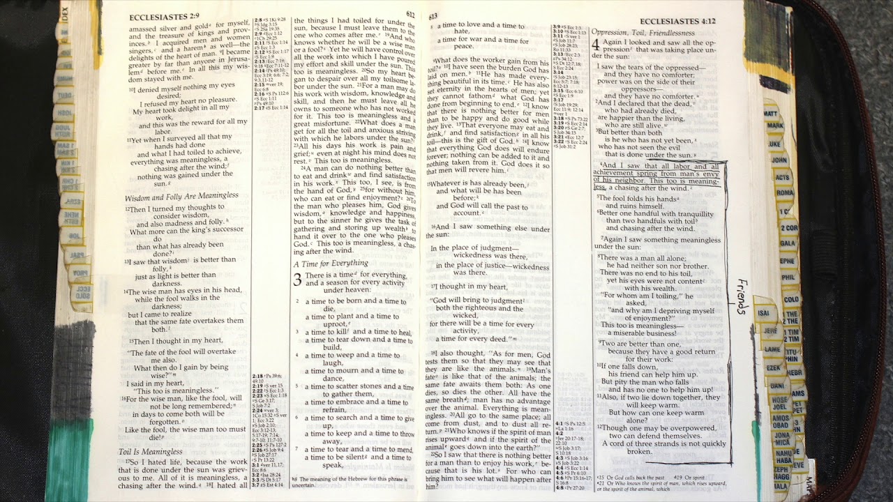 Holy Bible - Ecclesiastes - Chapters 1/2/3/4/5/6/7/8/9/10/11/12 - YouTube