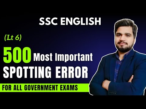 500 Most Important Spotting error PYQ’s | Easy Trick | English Grammar | Day 6/10 | English