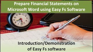 01 Introduction - How to Prepare Financial Statements on Ms Word using Easy Fs