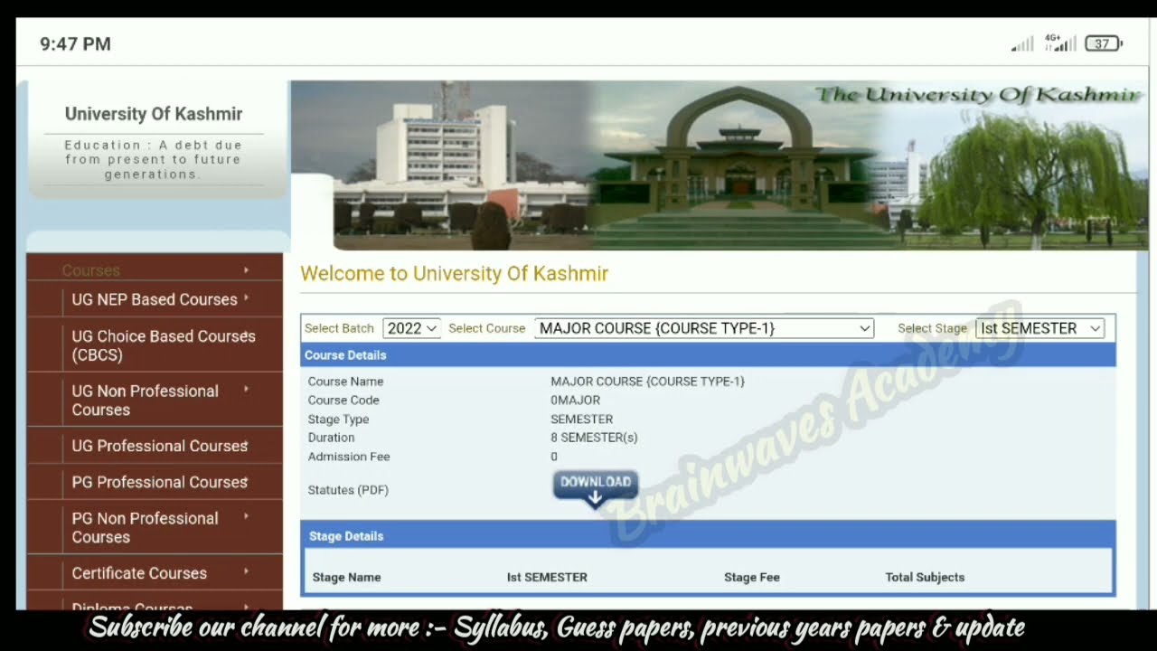How to download syllabus from kashmir university For NEP 3rd semester ...