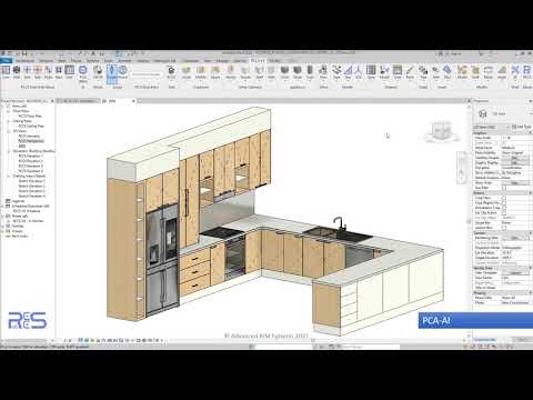 Realtime Custom Cabinetry System - RCCS-V5 for Revit 2021 & 2022 : AI - U-Shaped Kitchen Project