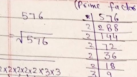 square root of 576 by prime factorization method