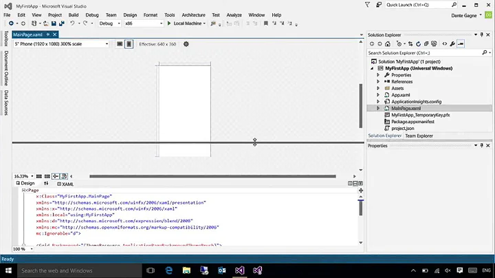 (2) Get started with your first Universal Windows app