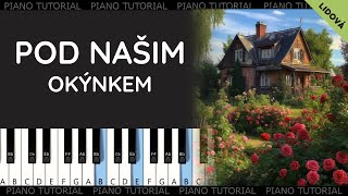 Pod našim okýnkem II. - lidová (easy piano tutorial | jak hrát)