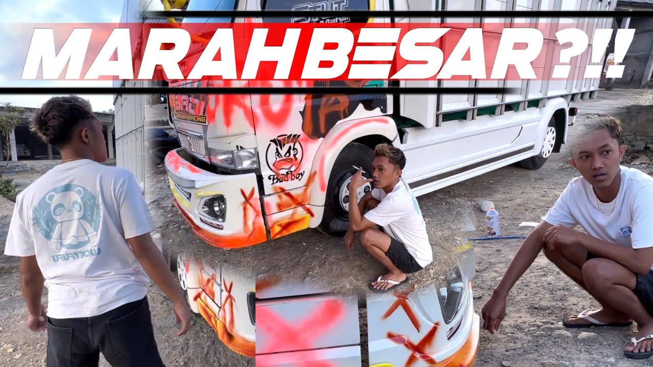 REAKSI RENDI KETIKA TRUKNYA DI CORAT CORET !! 🤬😡🤬