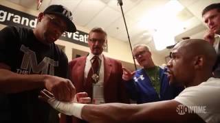 Freddie Roach Questions Mayweather's Hand Wraps | INSIDE MAYWEATHER VS. PACQUIAO Epilogue Preview