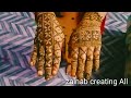 Stylish mehndi design for girls hand by zainab creating all