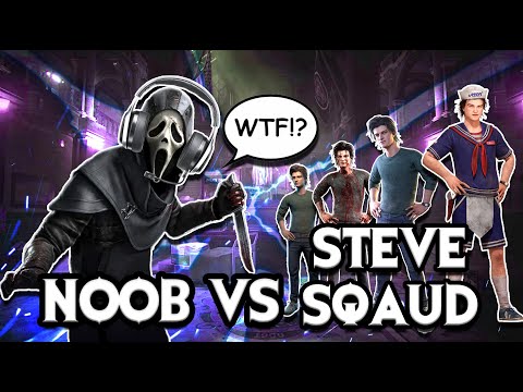 NOOB GHOSTFACE vs STEVE SQUAD!? - Dead By Daylight