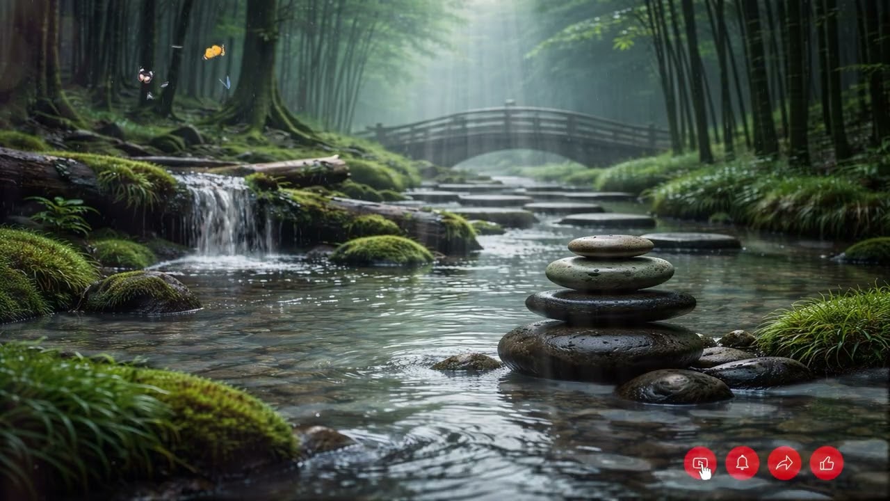 夜の竹林 水音とともに眠りへ