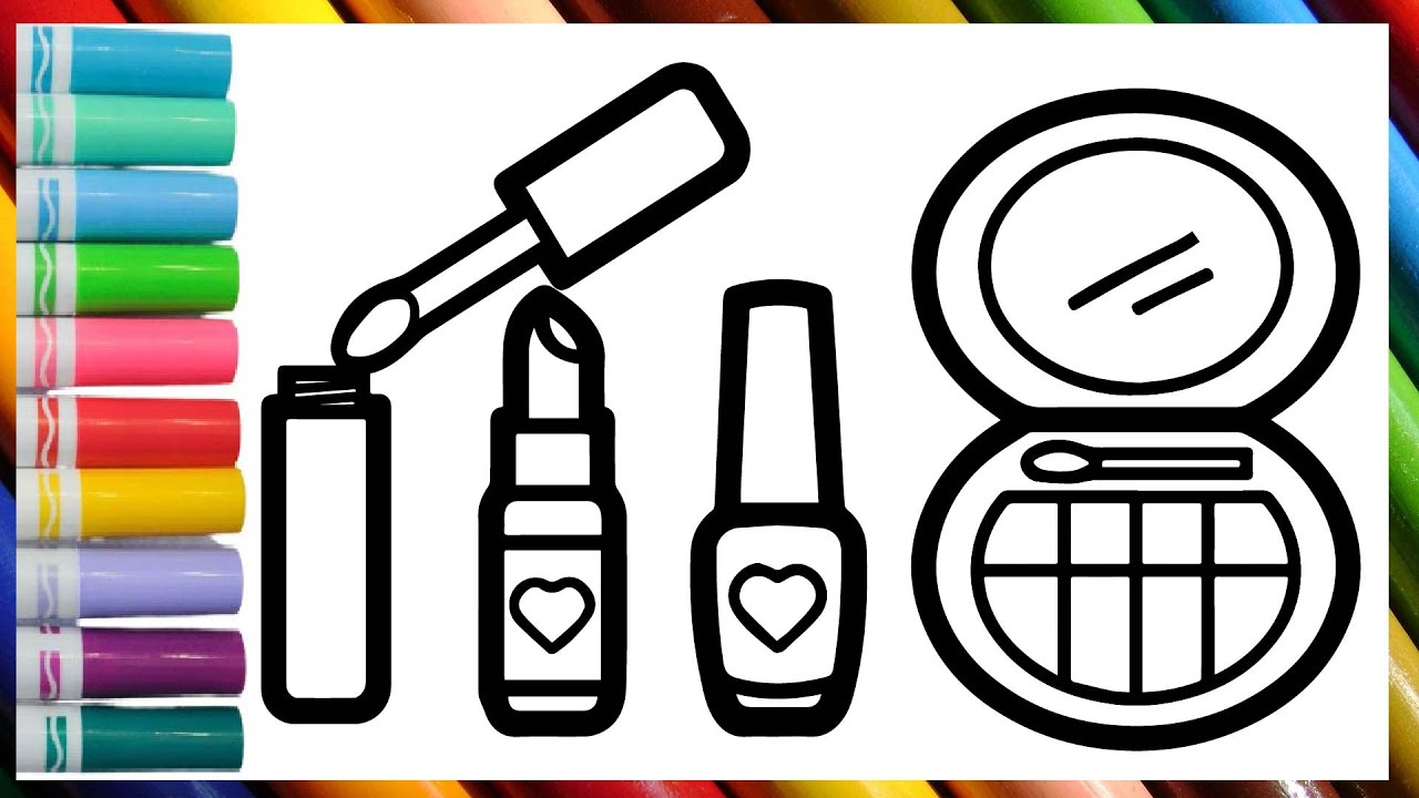 Makeup Set Drawing,Painting and Coloring for Kids & Toddlers 👄💅💄💍