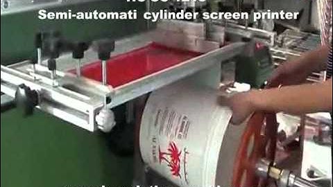 Cylinder Screen Printer, bucket screen printing machine, cylindrical screen printer, barrel printing