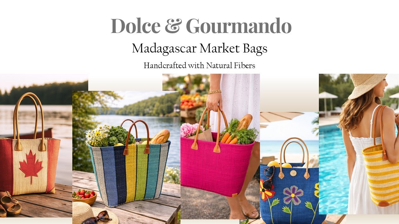 Dolce & Gourmando | Handmade Madagascar Tote & Basket Collection - YouTube