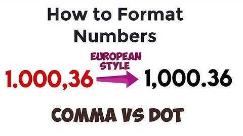 How to Format Numbers with Dot for Thousands and Comma for Decimals (European Style)
