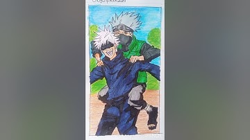 Gojo and kakashi drawing step by step #shorts #anime #kakashi