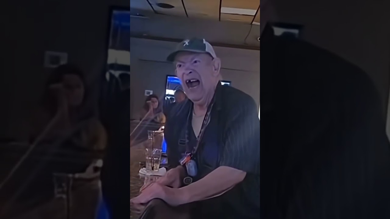 old man yelling at bar