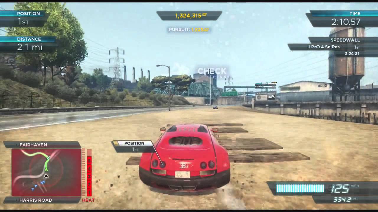 nfs - nfs most wanted bugatti veyron super sport race - YouTube