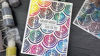 Simple Backgrounds with Pigment Powders | A Stencil Technique | Vibrant Birthday Card Ideas
