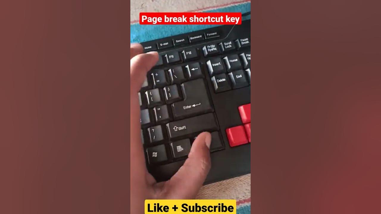 Page break shortcut key how to break page with keyboard how to add