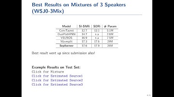 SepFormer:Attention is All You Need in Speech Separation