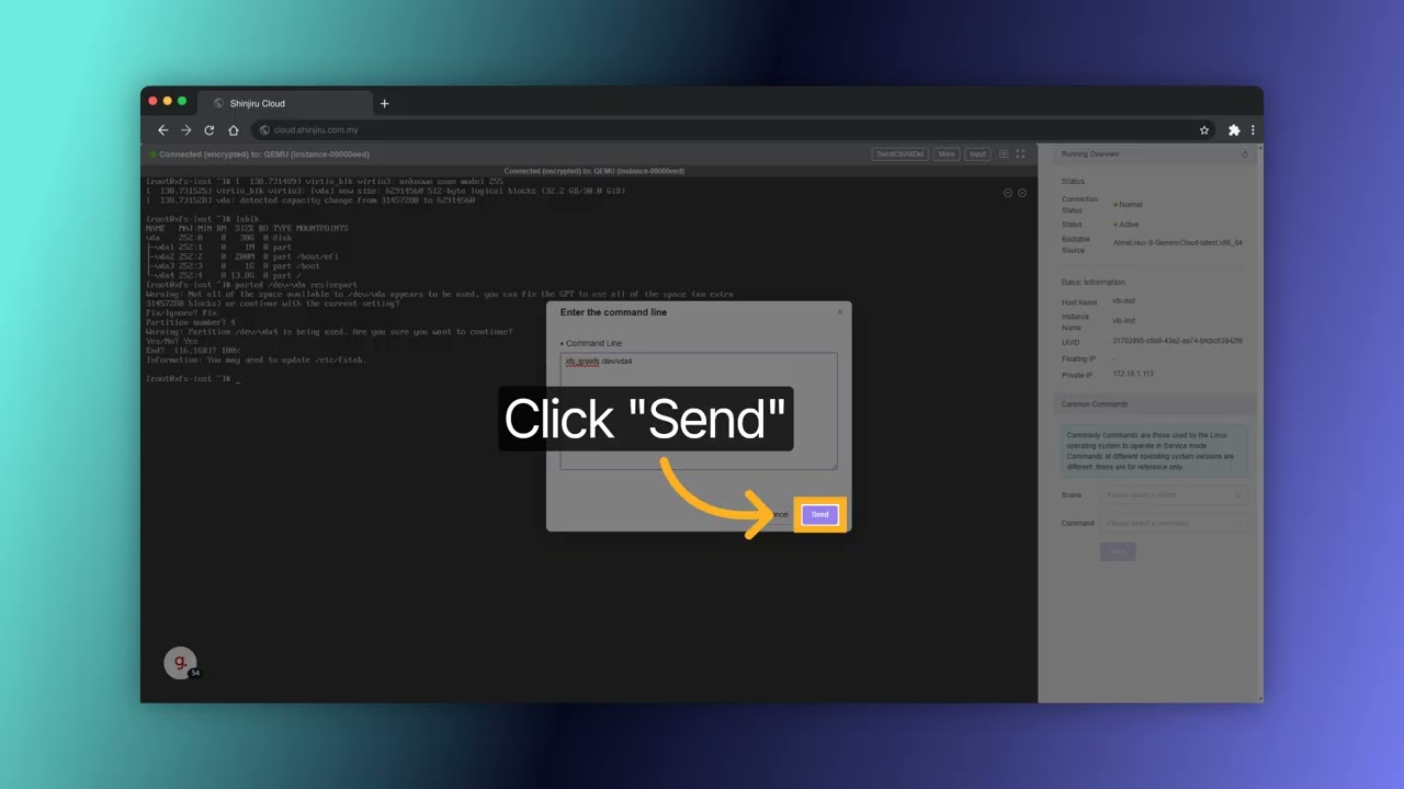 How to Extend a Volume Size in the Shinjiru Private Cloud