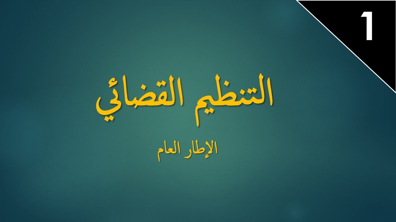 التنظيم القضائي: الإطار العام