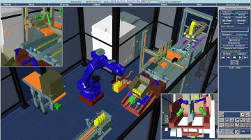 Simulation of a robotic application for packing oil bottles using the Robcad environment