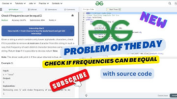 #day8  | Check if frequencies can be equal | gfg potd | Edutech Barsha | Problem Of The Day
