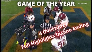 #3 Alabama vs Auburn Tigers 4 OT Thriller | 2021 Iron Bowl college football Full Highlights