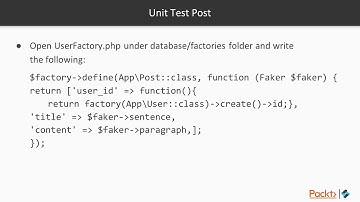 Hands-On Web Application Development with Laravel:  Unit Test of a Laravel  | packtpub.com
