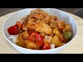 POLLO EN SALSA AGRIDULCE , receta china fácil y rápida