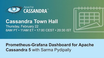 Prometheus-Grafana Dashboard for Apache Cassandra 5 | Apache Cassandra® Town Hall