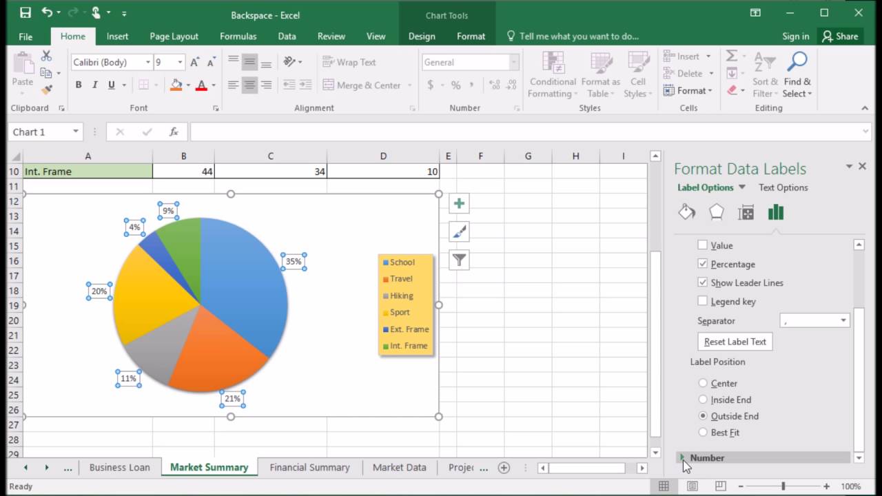 Excel Pie Chart Show Percentages