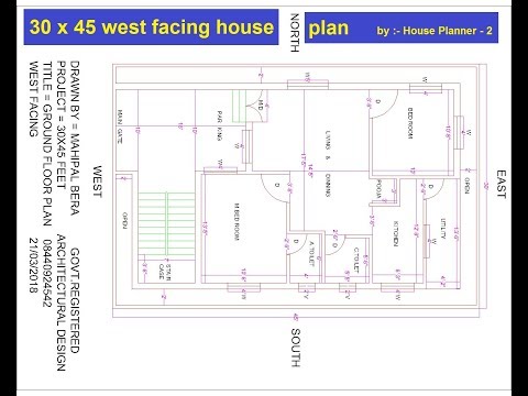 30 X 45 Feet Best West Facing House Plans Best West Facing