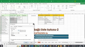 Excel 1 Dakika - Bağlı Liste Kutusu - 2 - ÇAPRAZARA ile