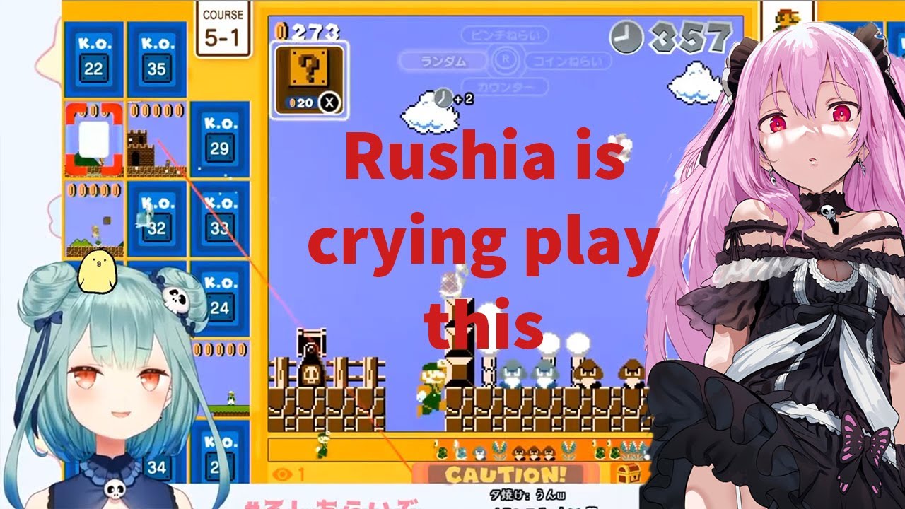 Emotional Rushia is crying on this mario game (Super Mario Bros. 35)