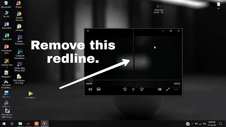 How to Remove Vertical Redline from Laptop's videoplayer screen in 2mins.